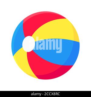 Inflatable beach ball flat style design vector illustration icon sign Stock Vector