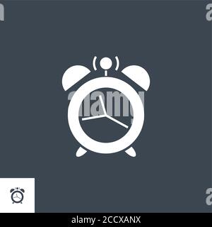 Alarm Clock related vector glyph icon. Stock Vector