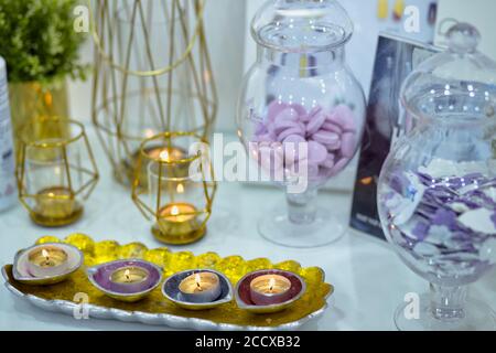 spa Saloon Decoration ,with flowers Stock Photo