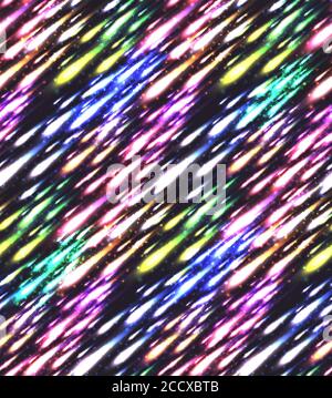 Seamless pattern with multicolored falling stars. Festive fireworks. Vector texture for your creativity Stock Vector