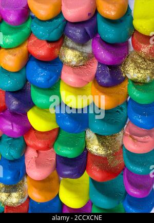 Colorful plasticine scale background. Close up texture. Stock Photo