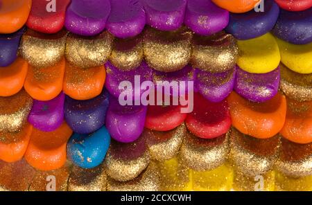 Colorful plasticine scale background. Close up texture. Stock Photo