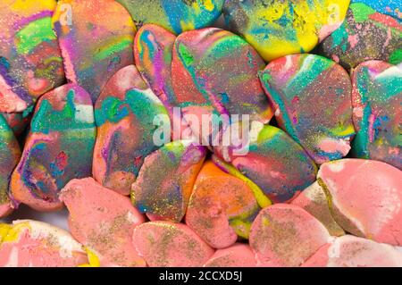 Colorful plasticine scale background. Close up texture. Stock Photo