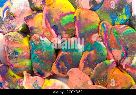 Colorful plasticine scale background. Close up texture. Stock Photo