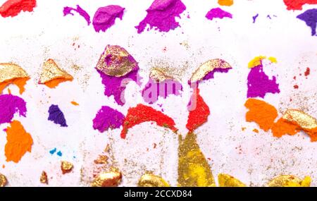 Colorful rough plaster texture on white background. Close up wall grunge artwork texture. Stock Photo