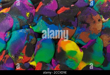 Colorful plasticine scale background. Close up texture. Stock Photo