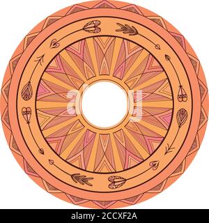 Round boho ornament. Native pattern. Vector element for your creativity Stock Vector