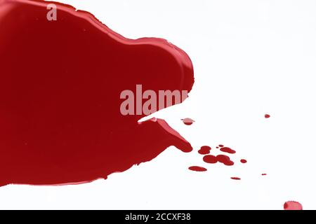 Blood spots, stains isolated on white background Stock Photo