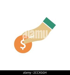 Charity flat icon illustration, to commemorate the international day charity. Design template vector Stock Vector