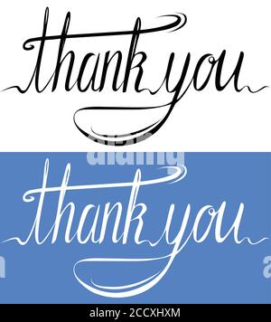 Handwritten inscription. Set of thank you card. Calligraphy. Vector elements for your creativity Stock Vector
