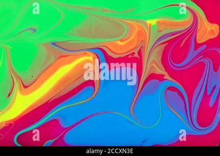 Liquid colorful mixed inks pattern. Fluid art texture with copyspace ...