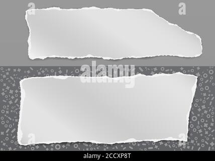 Set of paper circle shapes with ripped edges. Empty jagged textbox ...