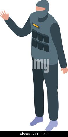 Security service special force icon, isometric style Stock Vector