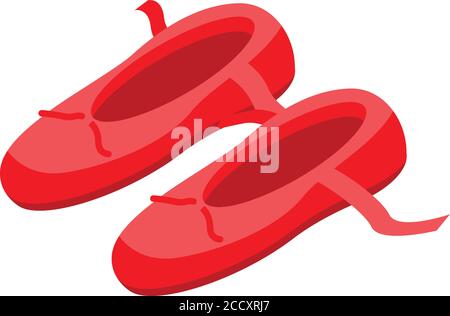 Ballet red shoes icon, isometric style Stock Vector