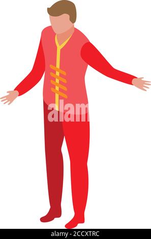 Ballet man red costume icon, isometric style Stock Vector