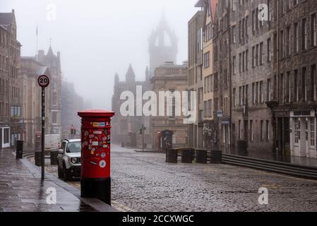 edinburgh old town on foggy morning, Edinburgh, Scotland Stock Photo