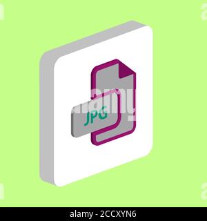 JPG document Simple vector icon. Illustration symbol design template for web mobile UI element. Perfect color isometric pictogram on 3d white square. Stock Vector