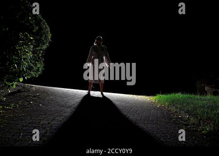 Horror Scene of a Scary Woman Stock Photo - Alamy