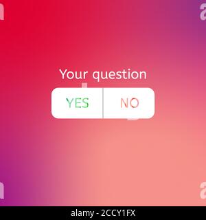 Ask question yes or no. Vector poll UI story buttons. Media template Stock Vector