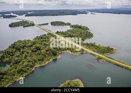 The Panama Canal Railway Company built the railway in 1850 to connect the Pacific to the Atlantic sea, Panama Stock Photo