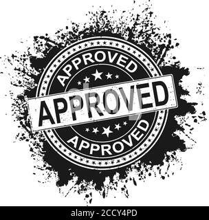Grunge black endorsed round rubber seal stamp on white background Stock ...