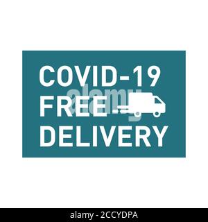 Covid-19 free delivery icon. Symbol for shipments without Coronavirus. Stock Vector