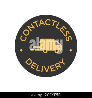 Contactless delivery icon. Covid-19 prevention. Symbol for shipments without Coronavirus. Stock Vector