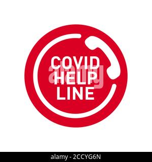 Coronavirus helpline icon. Covid-19 prevention. Symbol for Covid information and assistance telephone number. Stock Vector