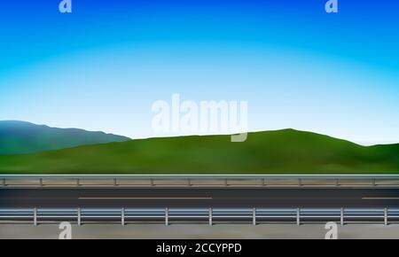 Side view of a road, roadside green meadow and clear blue sky background,  vector illustration Stock Vector Image & Art - Alamy