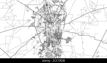 Urban vector city map of Gujranwala, Pakistan, Asia Stock Vector