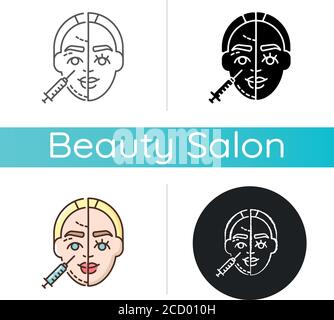 Intradermal injection icon set in black and white color. simple flat ...
