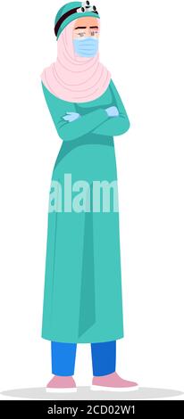 Surgeon semi flat RGB color vector illustration Stock Vector