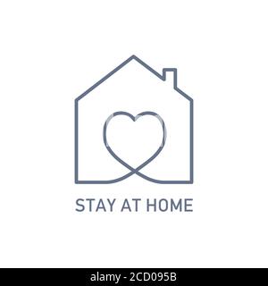 Stay at home. Symbol to prevent and stop Covid-19. Stock Vector