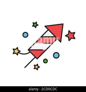 Celebration fireworks vector icon symbol isolated on white background Stock Vector