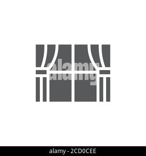 Classic curtain vector icon symbol isolated on white background Stock Vector