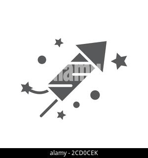 Celebration fireworks vector icon symbol isolated on white background Stock Vector