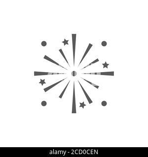 Celebration fireworks vector icon symbol isolated on white background Stock Vector