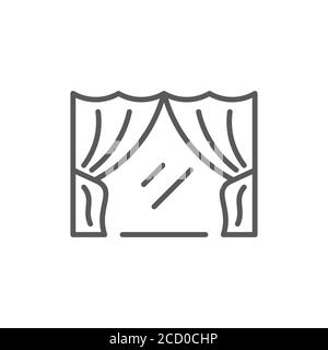Classic curtain vector icon symbol isolated on white background Stock Vector