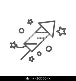 Celebration fireworks vector icon symbol isolated on white background Stock Vector
