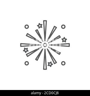 Celebration fireworks vector icon symbol isolated on white background Stock Vector