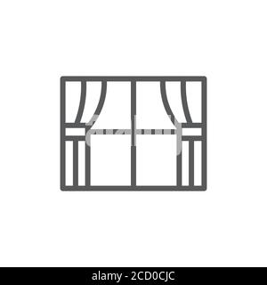 Classic curtain vector icon symbol isolated on white background Stock Vector