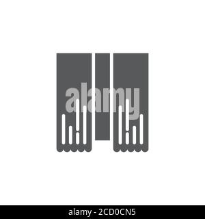 Classic curtain vector icon symbol isolated on white background Stock Vector