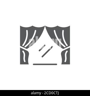 Classic curtain vector icon symbol isolated on white background Stock Vector