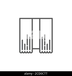 Classic curtain vector icon symbol isolated on white background Stock Vector