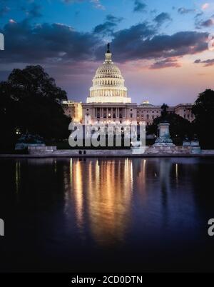 The exterior of the US Capitol Building which houses the Senate and the ...