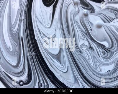 Black and white abstract marble background Stock Photo