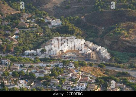 Unfinished inland modern luxury property development, on plot of land,  Costa del Sol, Spain. Stock Photo