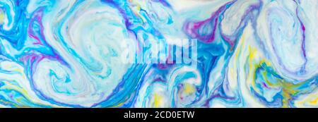 Blue abstract background of watercolor paintings with mineral pattern Stock Photo
