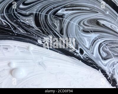 Stylish black and white marble texture. Marble background close-up Stock Photo