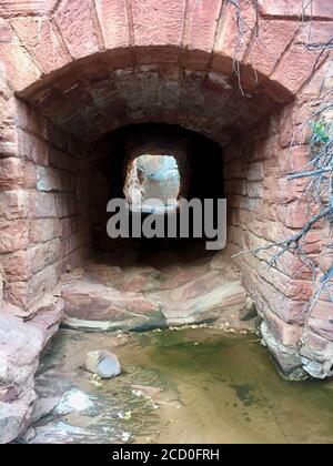 Tunnel through the the rocks. Zion National Park. Utah, USA Stock Photo ...